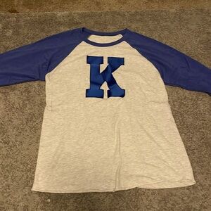 Kentucky Women’s Blue and Grey Half Sleeve Thin T-Shirt Size M Medium